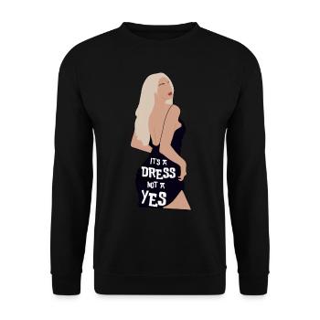 Es ist ein Kleid, kein Ja - Unisex Pullover - Schwarz - Vorne - Alina (178cm) & Michal (187cm)
