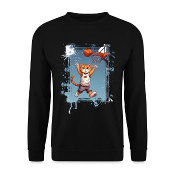 Joueur de basket-ball chat - Sweat-shirt Unisexe - noir - Devant - Alina (178cm) & Michal (187cm)