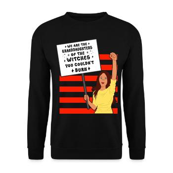 Wir sind die Enkelinnen der Hexen, ihr - Unisex Pullover - Schwarz - Vorne - Alina (178cm) & Michal (187cm)