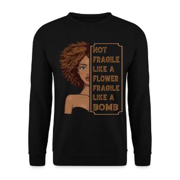 Nicht zerbrechlich wie eine Blume, zerbrechlich wie eine Bombe - Unisex Pullover - Schwarz - Vorne - Alina (178cm) & Michal (187cm)