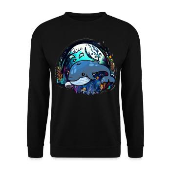 Blauwal - Unisex Pullover - Schwarz - Vorne - Alina (178cm) & Michal (187cm)