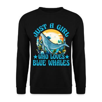 Nur ein Mädchen, das Blauwale liebt - Unisex Pullover - Schwarz - Vorne - Alina (178cm) & Michal (187cm)