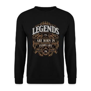 1996 Février Naissance Anniversaire Année de naissance - Sweat-shirt Unisexe - noir - Devant - Alina (178cm) & Michal (187cm)