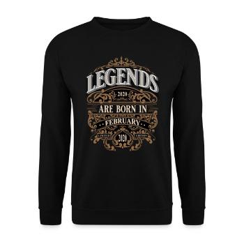 2020 Février Anniversaire Année de naissance - Sweat-shirt Unisexe - noir - Devant - Alina (178cm) & Michal (187cm)