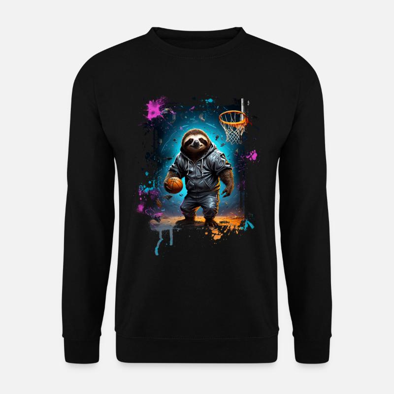 Faultier Basketball Basketballer - Unisex Pullover - Schwarz