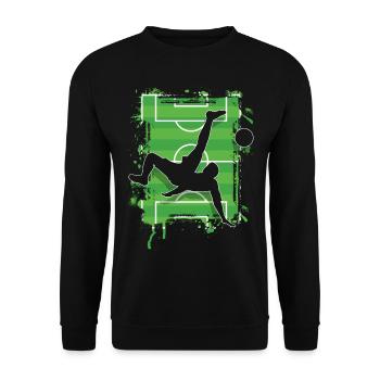 Football overhead kick - Unisex Sweatshirt - black - Front - Alina (178cm) & Michal (187cm)