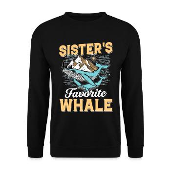 La baleine préférée de la sœur - Sweat-shirt Unisexe - noir - Devant - Alina (178cm) & Michal (187cm)