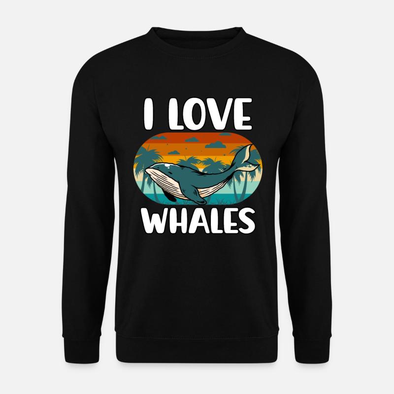 Ich liebe Wale - Unisex Pullover - Schwarz