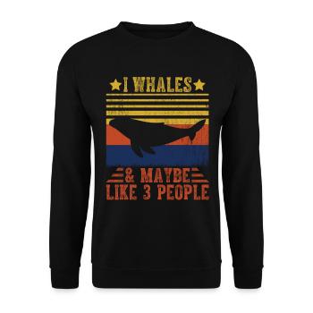 I whales and maybe like 3 People - Unisex Sweatshirt - black - Front - Alina (178cm) & Michal (187cm)