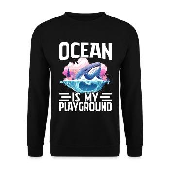 Der Ozean ist mein Spielplatz - Unisex Pullover - Schwarz - Vorne - Alina (178cm) & Michal (187cm)