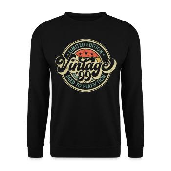 Vintage '99 - Aged To Perfection - Unisex Sweatshirt - black - Front - Alina (178cm) & Michal (187cm)