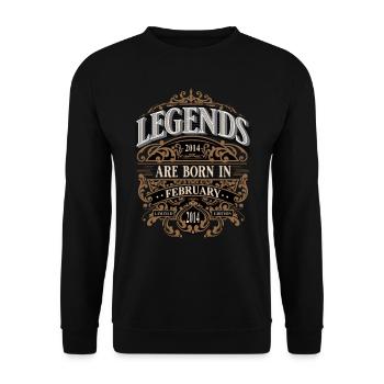2014 Février Anniversaire Année de naissance - Sweat-shirt Unisexe - noir - Devant - Alina (178cm) & Michal (187cm)