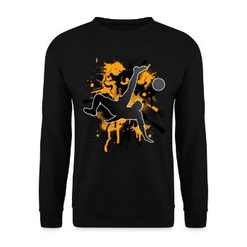 Fußball Fußballer - Unisex Pullover - Schwarz - Vorne - Alina (178cm) & Michal (187cm)