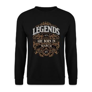 1973 Mars Naissance Anniversaire Année de naissance - Sweat-shirt Unisexe - noir - Devant - Alina (178cm) & Michal (187cm)