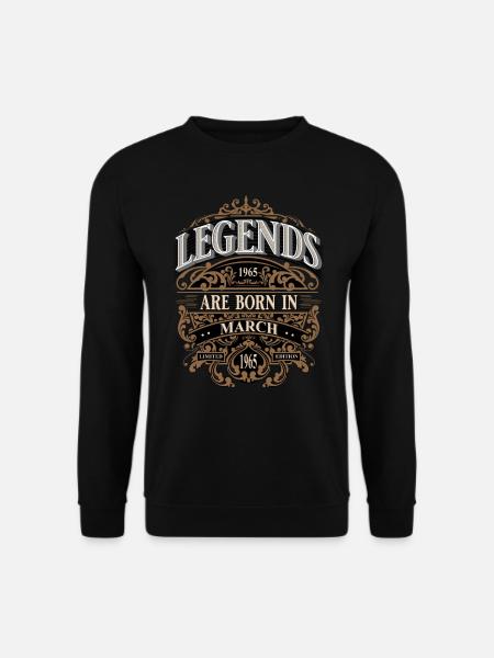 1965 März Geboren Geburtstag Geburtsjahr - Unisex Pullover - Schwarz