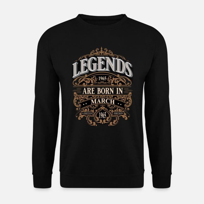 1965 März Geboren Geburtstag Geburtsjahr - Unisex Pullover - Schwarz