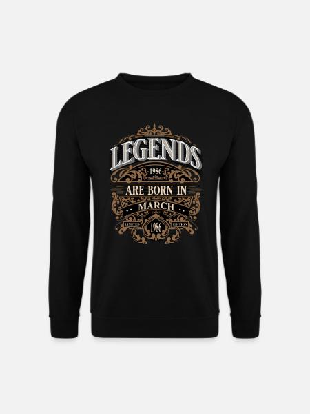 1986 März Geboren Geburtstag Geburtsjahr - Unisex Pullover - Schwarz