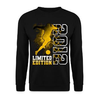 2012 Geburtsjahr Geburtstag Fußball - Unisex Pullover - Schwarz - Vorne - Alina (178cm) & Michal (187cm)
