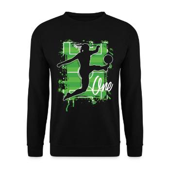 Footballer Soccer 1st Birthday - Unisex Sweatshirt - black - Front - Alina (178cm) & Michal (187cm)