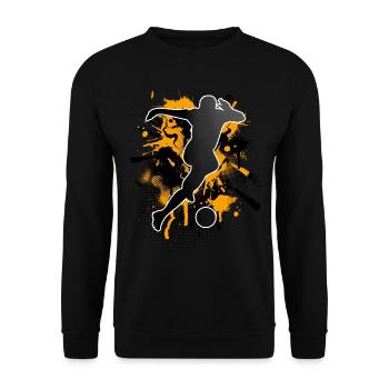 Fußball Fußballer - Unisex Pullover - Schwarz - Vorne - Alina (178cm) & Michal (187cm)