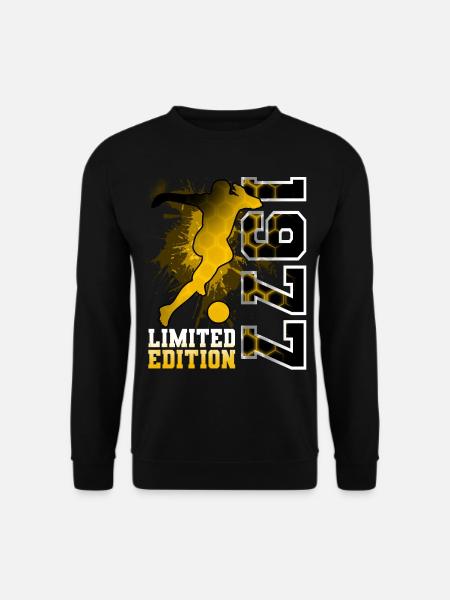 1977 Geburtsjahr Geburtstag Fußball - Unisex Pullover - Schwarz