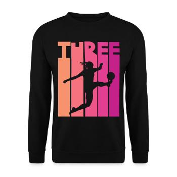Soccer Woman Soccer 3rd Birthday - Unisex Sweatshirt - black - Front - Alina (178cm) & Michal (187cm)
