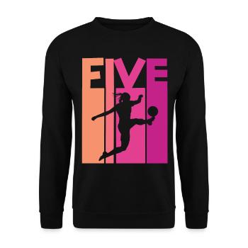 Footballer Soccer 5th Birthday - Unisex Sweatshirt - black - Front - Alina (178cm) & Michal (187cm)