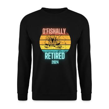 Ofishially wiederholt 2024 Retirenebt Fisherman Fish - Unisex Pullover - Schwarz - Vorne - Alina (178cm) & Michal (187cm)