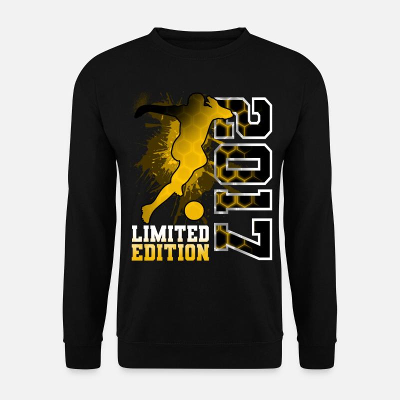 2017 Geburtsjahr Geburtstag Fußball - Unisex Pullover - Schwarz