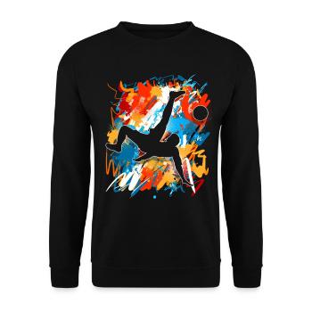 Fußball Fußballer - Unisex Pullover - Schwarz - Vorne - Alina (178cm) & Michal (187cm)