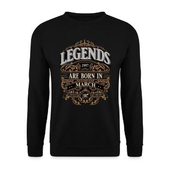 1997 Mars Naissance Anniversaire Année de naissance - Sweat-shirt Unisexe - noir - Devant - Alina (178cm) & Michal (187cm)
