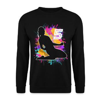 Soccer Woman Soccer 5th Birthday - Unisex Sweatshirt - black - Front - Alina (178cm) & Michal (187cm)