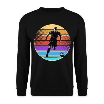 Fußball Fußballer - Unisex Pullover - Schwarz - Vorne - Alina (178cm) & Michal (187cm)