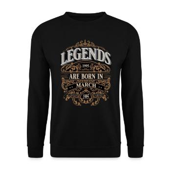 1995 Mars Naissance Anniversaire Année de naissance - Sweat-shirt Unisexe - noir - Devant - Alina (178cm) & Michal (187cm)