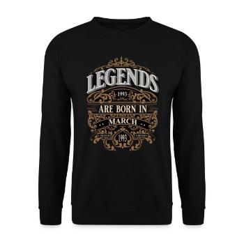 1993 Mars Naissance Anniversaire Année de naissance - Sweat-shirt Unisexe - noir - Devant - Alina (178cm) & Michal (187cm)