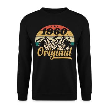 Original 1960er Jahre Vintage Geburtstagsgeschenk 1960er Jahre - Unisex Pullover - Schwarz - Vorne - Alina (178cm) & Michal (187cm)
