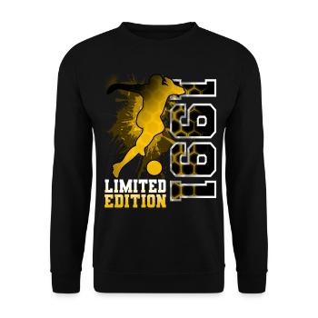 1991 Year of birth Birthday Football - Unisex Sweatshirt - black - Front - Alina (178cm) & Michal (187cm)