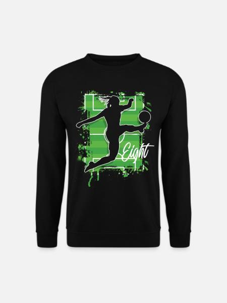 Fußballerin Fußball 8. Geburtstag - Unisex Pullover - Schwarz