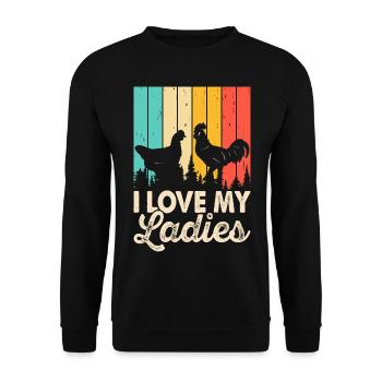 I Love My Ladies - Unisex Pullover - Schwarz - Vorne - Alina (178cm) & Michal (187cm)