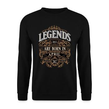 2012 Avril Anniversaire Année de naissance - Sweat-shirt Unisexe - noir - Devant - Alina (178cm) & Michal (187cm)