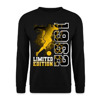 1962 Année de naissance Anniversaire Football - Sweat-shirt Unisexe - noir - Devant - Alina (178cm) & Michal (187cm)