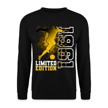 1961 Année de naissance Anniversaire Football - Sweat-shirt Unisexe - noir - Devant - Alina (178cm) & Michal (187cm)