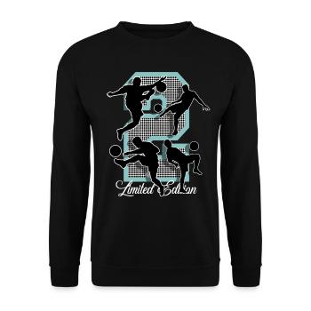2nd Birthday Football - Unisex Sweatshirt - black - Front - Alina (178cm) & Michal (187cm)
