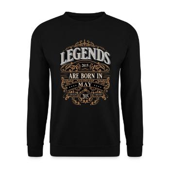 2015 May Born Birthday Year of Birth - Unisex Sweatshirt - black - Front - Alina (178cm) & Michal (187cm)