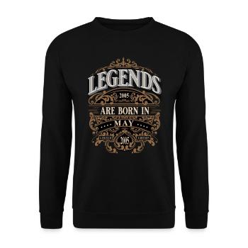 2005 May Born Birthday Year of Birth - Unisex Sweatshirt - black - Front - Alina (178cm) & Michal (187cm)