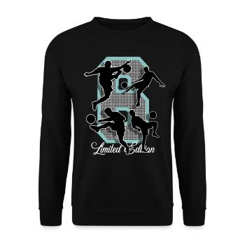 6th Birthday Football - Unisex Sweatshirt - black - Front - Alina (178cm) & Michal (187cm)