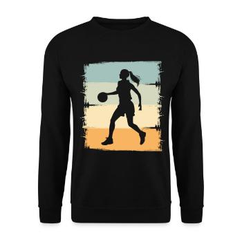 Basketball Basketballerin Frauen Basketball - Unisex Pullover - Schwarz - Vorne - Alina (178cm) & Michal (187cm)