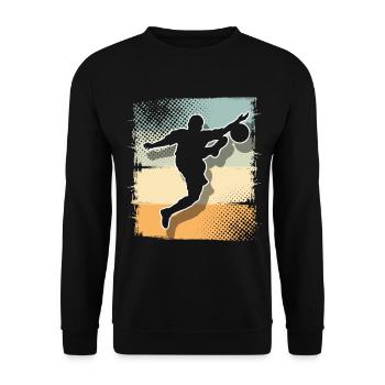 Fußball Fußballer - Unisex Pullover - Schwarz - Vorne - Alina (178cm) & Michal (187cm)