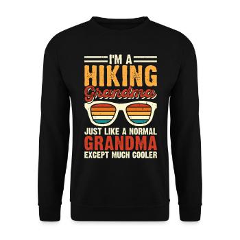 Hiking Grandma - Unisex Pullover - Schwarz - Vorne - Alina (178cm) & Michal (187cm)