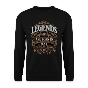 2007 May Born Birthday Year of Birth - Unisex Sweatshirt - black - Front - Alina (178cm) & Michal (187cm)